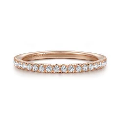 Gabriel & Co. Avignon - 14K Rose Gold French Pave Set Diamond Eternity Band - 0.5 ct