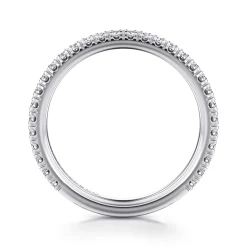 Gabriel & Co. Avignon - 14K White Gold French Pave Diamond Wedding Band - 0.35 ct