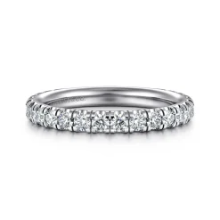 Gabriel & Co. Avignon - 14K White Gold French Pave Set Diamond Anniversary Band - 0.75 ct