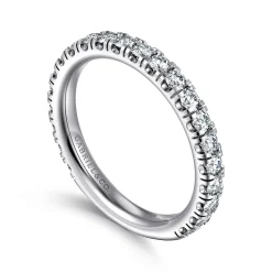 Gabriel & Co. Avignon - 14K White Gold French Pave Set Diamond Anniversary Band - 0.75 ct