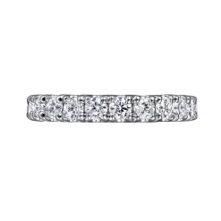 Best Gabriel & Co. Avignon - 14K White Gold French Pave Set Diamond Eternity Band - 1.95 ct