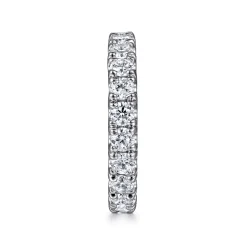 Best Gabriel & Co. Avignon - 14K White Gold French Pave Set Diamond Eternity Band - 1.95 ct