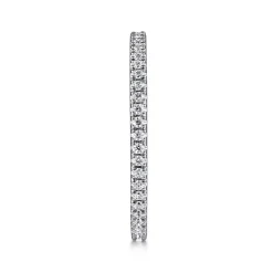 Hot Gabriel & Co. Avignon - 14K White Gold French Pave Set Diamond Eternity Band - 0.25 ct