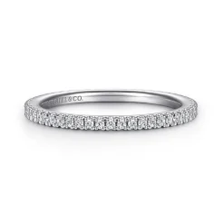 Hot Gabriel & Co. Avignon - 14K White Gold French Pave Set Diamond Eternity Band - 0.25 ct