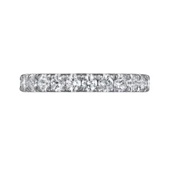 Best Gabriel & Co. Avignon - 14K White Gold French Pave Set Diamond Eternity Band - 1.45 ct