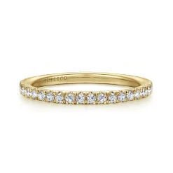 Sale Gabriel & Co. Avignon - 14K Yellow Gold French Pave Set Diamond Eternity Band - 0.5 ct