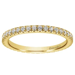 Sale Gabriel & Co. Avignon - 14K Yellow Gold French Pave Set Diamond Eternity Band - 0.5 ct