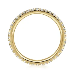 Sale Gabriel & Co. Avignon - 14K Yellow Gold French Pave Set Diamond Eternity Band - 0.5 ct