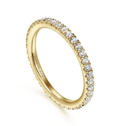 Sale Gabriel & Co. Avignon - 14K Yellow Gold French Pave Set Diamond Eternity Band - 0.5 ct
