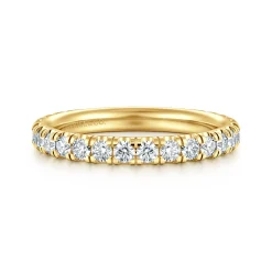 Outlet Gabriel & Co. Avignon - 14K Yellow Gold French Pave Set Diamond Anniversary Band - 0.75 ct