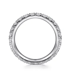 Gabriel & Co. Avignon - Platinum French Pave Set Diamond Eternity Band - 1.45 ct