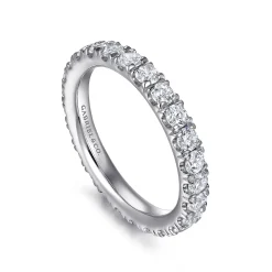 Gabriel & Co. Avignon - Platinum French Pave Set Diamond Eternity Band - 1.45 ct