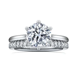 Gabriel & Co. Aviva - 14K White Gold 6 Prong Round Solitaire Diamond Engagement Ring