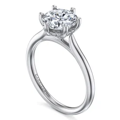 Gabriel & Co. Aviva - 14K White Gold 6 Prong Round Solitaire Diamond Engagement Ring
