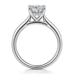 Clearance Gabriel & Co. Azucena - 18K White Gold Cushion Cut Solitaire Diamond Engagement Ring