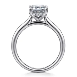 New Gabriel & Co. Azucena - 14K White Gold Emerald Cut Solitaire Diamond Engagement Ring
