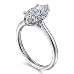 Discount Gabriel & Co. Azucena - 14K White Gold Marquise Shape Solitaire Diamond Engagement Ring