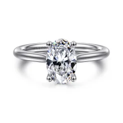 Hot Gabriel & Co. Azucena - 18K White Gold Oval Solitaire Diamond Engagement Ring