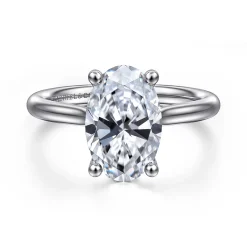 Hot Gabriel & Co. Azucena - 14K White Gold Oval Solitaire Diamond Engagement Ring