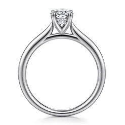 Sale Gabriel & Co. Azucena - 14K White Gold Oval Solitaire Diamond Engagement Ring