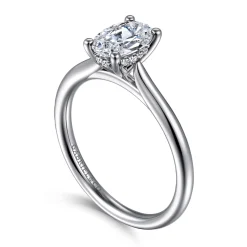 Sale Gabriel & Co. Azucena - 14K White Gold Oval Solitaire Diamond Engagement Ring