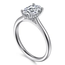 Outlet Gabriel & Co. Azucena - 14K White Gold Oval Solitaire Diamond Engagement Ring
