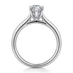 New Gabriel & Co. Azucena - 14K White Gold Pear Shape Solitaire Diamond Engagement Ring