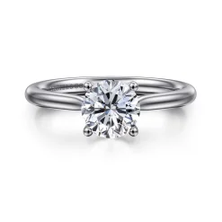 Clearance Gabriel & Co. Azucena - 14K White Gold Round Solitaire Diamond Engagement Ring