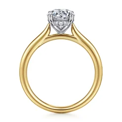 Hot Gabriel & Co. Azucena - 14K White-Yellow Gold Oval Solitaire Diamond Engagement Ring