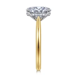 Hot Gabriel & Co. Azucena - 14K White-Yellow Gold Oval Solitaire Diamond Engagement Ring