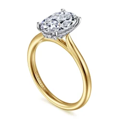 Hot Gabriel & Co. Azucena - 14K White-Yellow Gold Oval Solitaire Diamond Engagement Ring