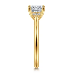 Gabriel & Co. Azucena - 18K Yellow Gold Cushion Cut Solitaire Diamond Engagement Ring