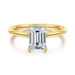 Outlet Gabriel & Co. Azucena - 18K Yellow Gold Emerald Cut Solitaire Diamond Engagement Ring