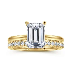 Discount Gabriel & Co. Azucena - 14K Yellow Gold Emerald Cut Solitaire Diamond Engagement Ring