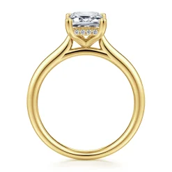 Discount Gabriel & Co. Azucena - 14K Yellow Gold Emerald Cut Solitaire Diamond Engagement Ring