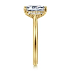 Discount Gabriel & Co. Azucena - 14K Yellow Gold Emerald Cut Solitaire Diamond Engagement Ring