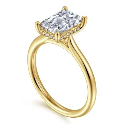 Discount Gabriel & Co. Azucena - 14K Yellow Gold Emerald Cut Solitaire Diamond Engagement Ring