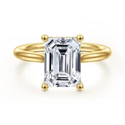 Hot Gabriel & Co. Azucena - 14K Yellow Gold Emerald Cut Solitaire Diamond Engagement Ring