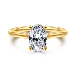 Gabriel & Co. Azucena - 18K Yellow Gold Oval Solitaire Diamond Engagement Ring