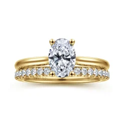 Hot Gabriel & Co. Azucena - 14K Yellow Gold Oval Solitaire Diamond Engagement Ring