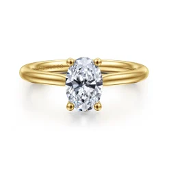 Hot Gabriel & Co. Azucena - 14K Yellow Gold Oval Solitaire Diamond Engagement Ring