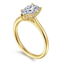 Sale Gabriel & Co. Azucena - 14K Yellow Gold Pear Shape Solitaire Diamond Engagement Ring