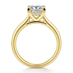 Outlet Gabriel & Co. Azucena - 14K Yellow Gold Princess Cut Solitaire Diamond Engagement Ring