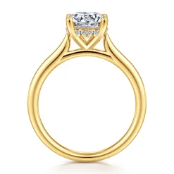 New Gabriel & Co. Azucena - 18K Yellow Gold Round Solitaire Diamond Engagement Ring