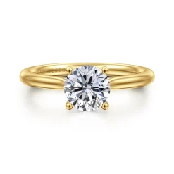 New Gabriel & Co. Azucena - 14K Yellow Gold Round Solitaire Diamond Engagement Ring