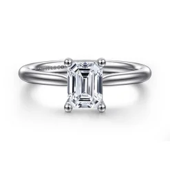 Hot Gabriel & Co. Azucena - Platinum Emerald Cut Solitaire Diamond Engagement Ring