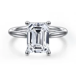 Hot Gabriel & Co. Azucena - Platinum Emerald Cut Solitaire Diamond Engagement Ring