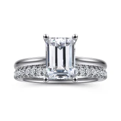 Clearance Gabriel & Co. Azucena - Platinum Emerald Cut Solitaire Diamond Engagement Ring