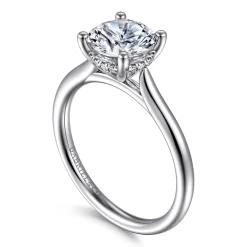 Sale Gabriel & Co. Azucena - Platinum Round Solitaire Diamond Engagement Ring