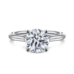 Best Gabriel & Co. Azucena - Platinum Round Solitaire Diamond Engagement Ring